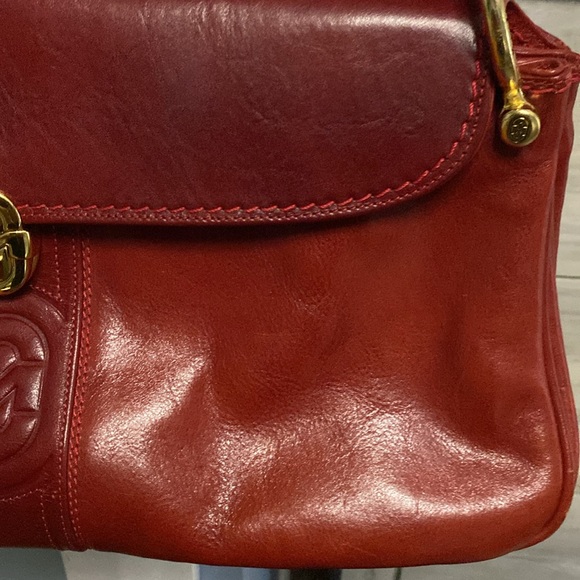 Marino Orlandi Red Italian Leather Shoulder Bag - Picture 3 of 6